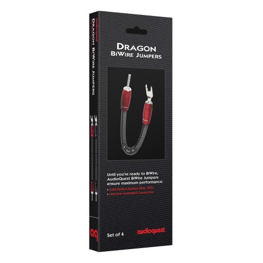 ケーブル・シールド audioquest Biwire Jumpers Silver (PSS) Audioquest Dragon BiWire Jumpers PSS Silver - Qty 4